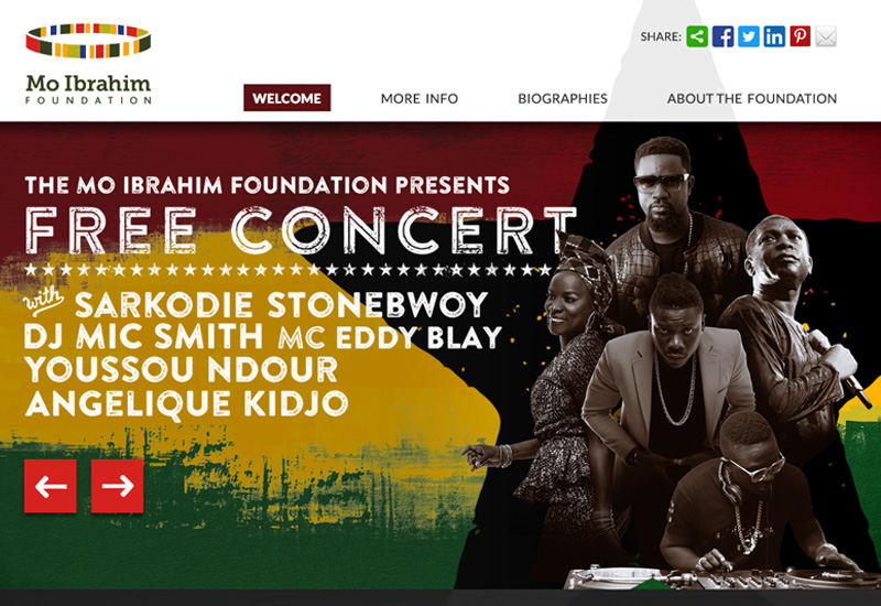 Concert website graphic design