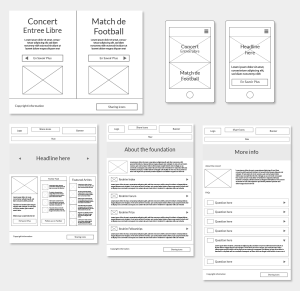 African Concert wireframes and prototypes