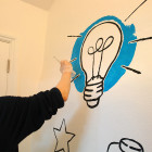 Wall mural lightbulb illustration