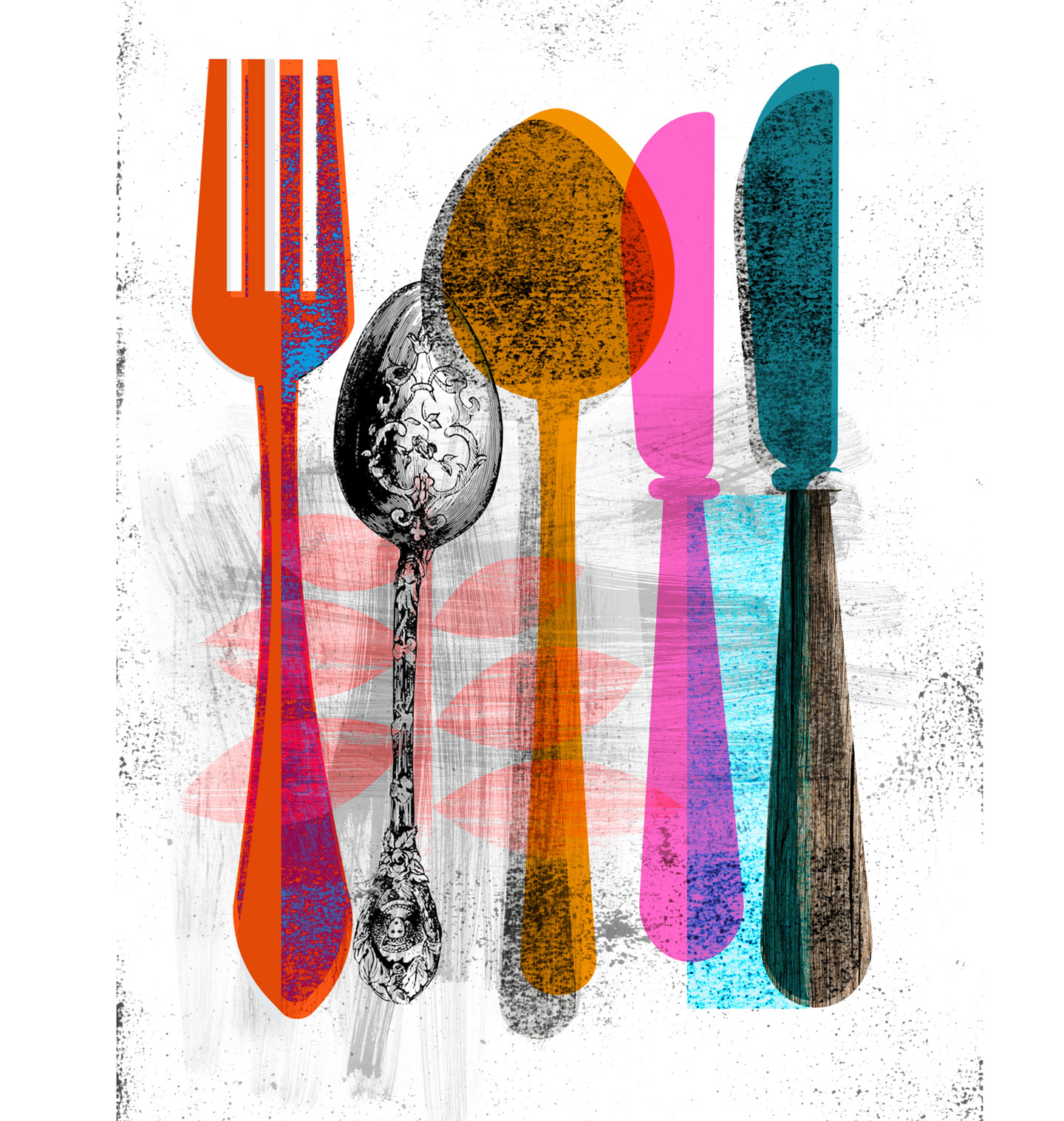 self published cutlery drawing
